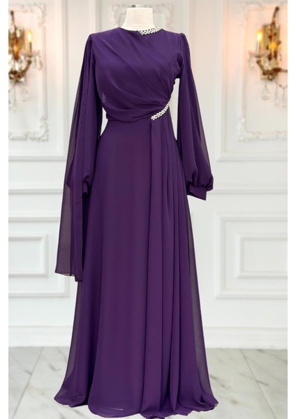 Feza Abiye Elbise Mürdüm