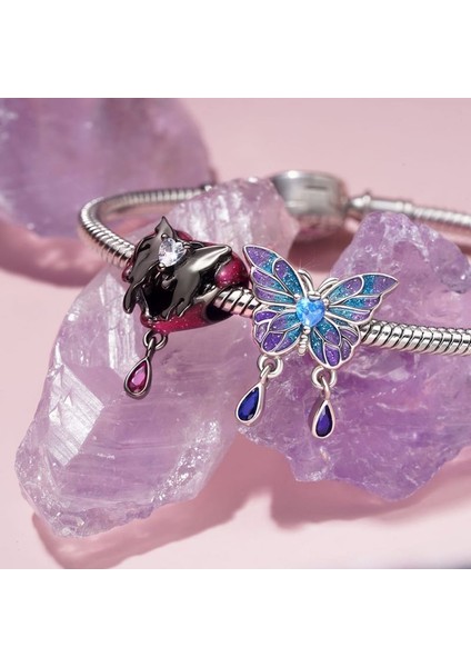 Mavi Morpho Kelebek Charm, 925 Ayar Gümüş fiyatları