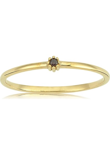 0,05 CT Smoky Taşlı Minimal İnce Tel 925 Ayar Gümüş Yüzük-Minimal Tek Taş Hediye 925 Ayar Gümüş Yüzük
