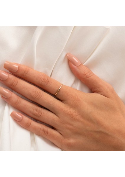 0,05 CT Smoky Taşlı Minimal İnce Tel 925 Ayar Gümüş Yüzük-Minimal Tek Taş Hediye 925 Ayar Gümüş Yüzük