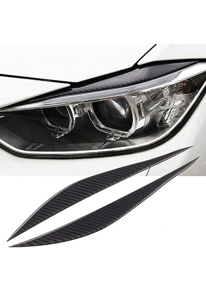Karbon Fiber Araba Ön Far Kaşları Sticker Trim Dekorasyon Aksesuarları Bmw-3 Serisi F30 320I 325I 316I (Yurt Dışından) fiyatları
