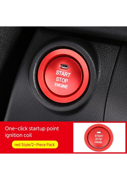 Araba Start Motor Düğmesi Kapağı Stop Anahtarı Kontak Anahtarı Çıkartması Great Wall Cannon Gwm Poer Ute 2021 2022 Kırmızı (Yurt Dışından)
