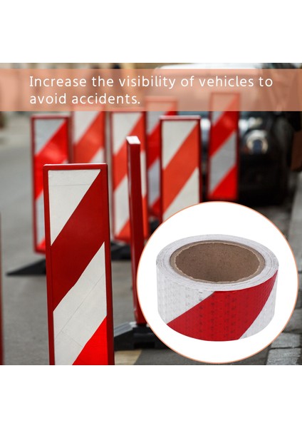 10M x 5cm Emniyet Uyarı Bandı Reflektif Bant Kendinden Yapışkanlı Bant Reflektif Şerit Trafik Yansıtıcı Çıkartmalar Renk: Kırmızı + Beyaz (Yurt Dışından) fırsatları