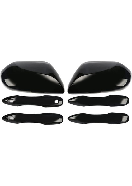 Yan Kapı Ayna Kapakları + Kapı Kolu Kapakları Toyota Camry 2018 Için Değiştirin 2019 2020 2021 2022 2023 Aksesuarları (Siyah) (Yurt Dışından)