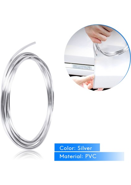 20FT Krom Kalıp Trim Şerit Araba Kapı Kenarı Çizik Koruma Koruyucu Kapak Gümüş (Yurt Dışından) indirimleri