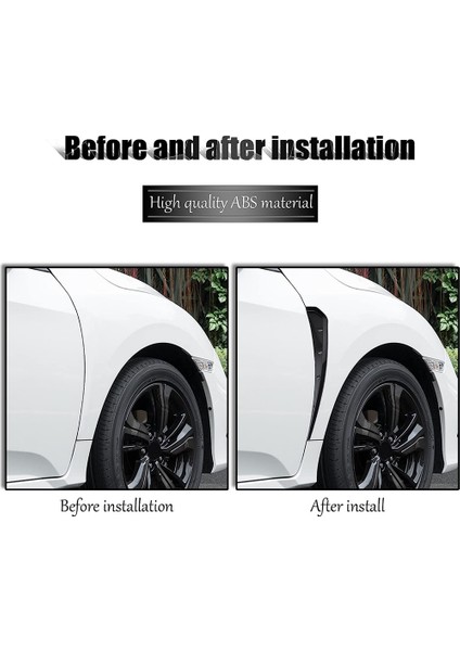 Evrensel Araba Çamurluk Yan Havalandırma Dekoratif Çıkartmalar, Hava Akışı Giriş Deliği Izgara Aksesuarları, Abs Siyah (Yurt Dışından) indirimleri