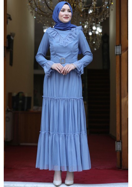 Damla Elbise Indigo
