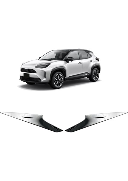 Toyota Yaris Cross 2020 2021 Için Harici Abs Krom Ön Far Lambası Kapağı Garnitür Şerit Kaş Kapağı Trim (Yurt Dışından)