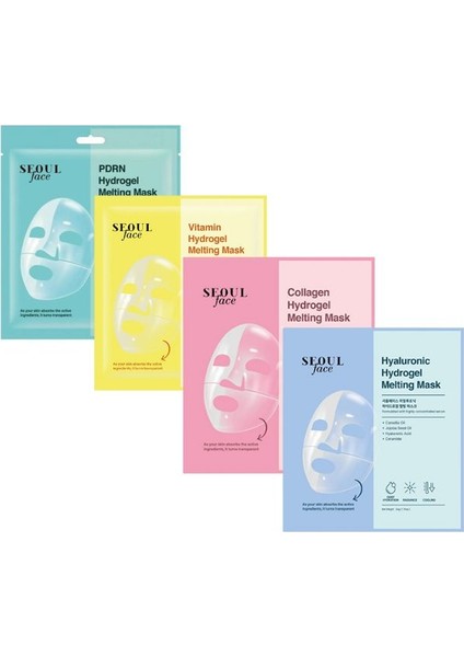 Melting Eriyen Şeffaflaşan Nemlendirici Maske Yüz Maskesi 4 Adet 34 Gr.