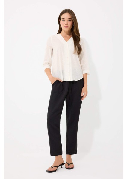 Regular Fit Apaş Yaka Basic Düz Pamuklu Yarım Kollu Gömlek E5949AX25SP fiyatları