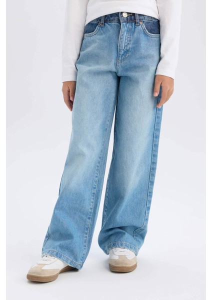 Kız Çocuk Wide Leg Geniş Paça Jean Pantolon D9157A825SP