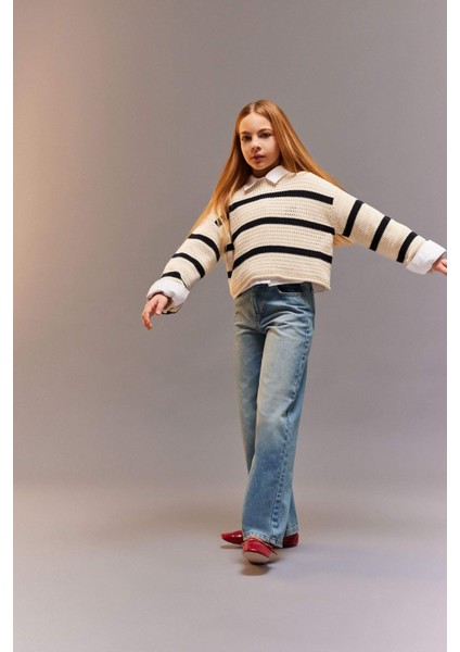Kız Çocuk Wide Leg Geniş Paça Jean Pantolon D9157A825SP