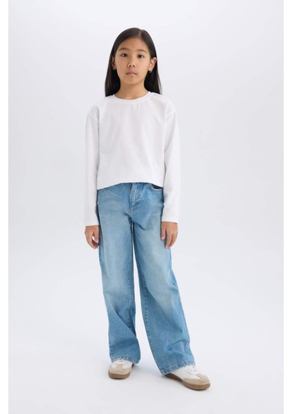 Kız Çocuk Wide Leg Geniş Paça Jean Pantolon D9157A825SP