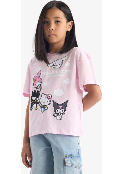 Kız Çocuk Hello Kitty Relax Fit Bisiklet Yaka Kısa Kollu Tişört F5389A825HS modelleri