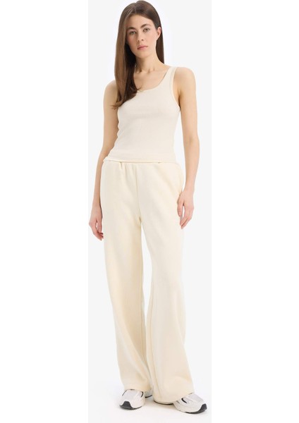 Slim Fit Dar Kesim Basic Düz Yuvarlak Yaka Fitilli Kaşkorse Atlet E5540AX25SM