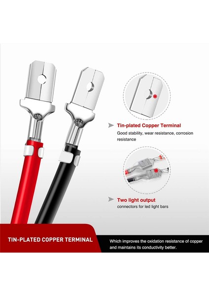 2 Adet 16 Awg 10 Ft 3 Metre Kablolama Demeti Uzatma Kiti LED Çalışma Işığı Çubuğu LED Pod'ları Için Kablolama Demeti Uzatma Kiti (Yurt Dışından)