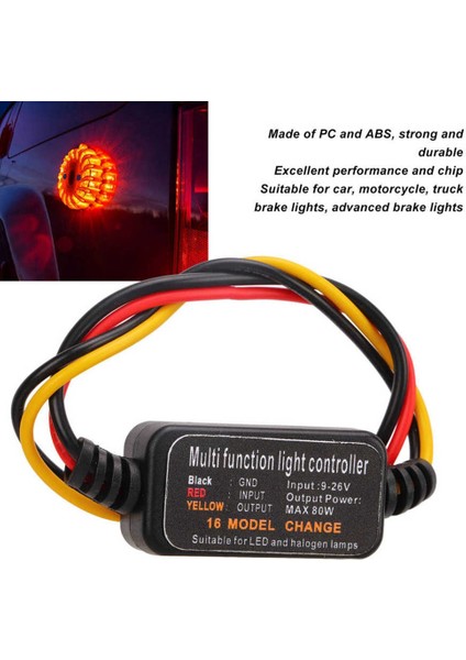 Adet 16 Mod Ayarlanabilir LED Fren Lambası Flaşör Strobe Denetleyici Evrensel Araba Motosiklet Için (Yurt Dışından)