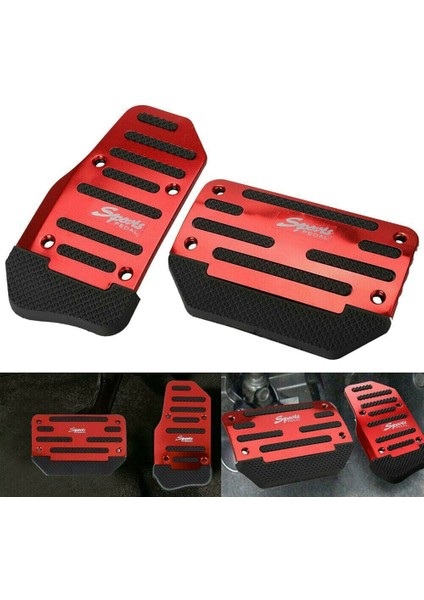 Evrensel Kırmızı Gaz Gaz Pedalı ve Fren Pedalı Kapağı Ayak Pedi Otomatik Şanzıman Araba Için Kaymaz (Yurt Dışından) fiyatları