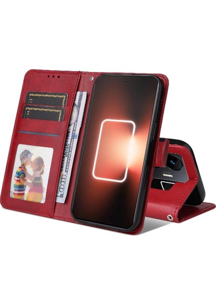 Realme Gt3 Kart Yuvaları Için Flip Case Kapak Hassas Kesikler Manyetik (Yurt Dışından)