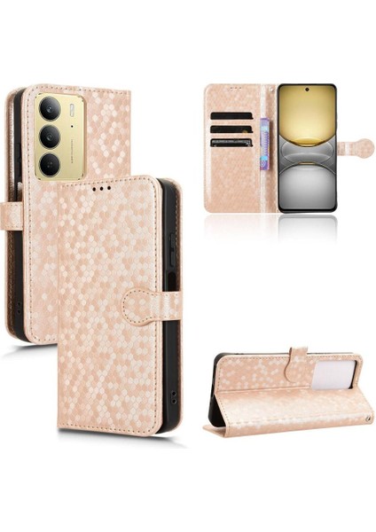 Realme C75 4g Deri Cüzdan Kapak Için Kılıf Geometrik Desen Manyetik (Yurt Dışından) modelleri