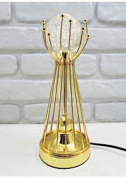 Gold Kaplama Sude Model Metal Ayaklı LED Işıklı Baloncuklu Kristal Taşlı Abajur Masa Lambası Modeli fırsatları