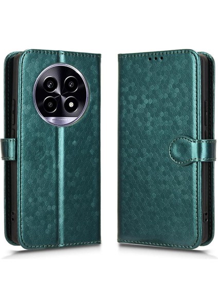 Realme C75 4g Deri Cüzdan Kapak Için Kılıf Geometrik Desen Manyetik (Yurt Dışından)