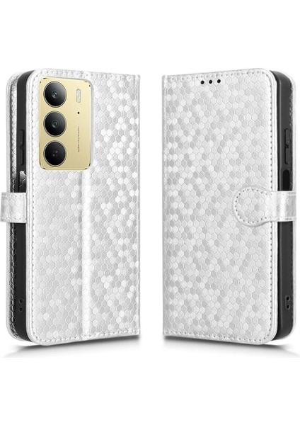 Realme C75 4g Deri Cüzdan Kapak Için Kılıf Geometrik Desen Manyetik (Yurt Dışından) modelleri