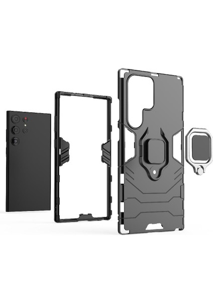 Samsung Galaxy S23 Ultra 5g Için Kılıf 360 &deg; Dönen Halka Askeri Damla Kapak (Yurt Dışından) fırsatları