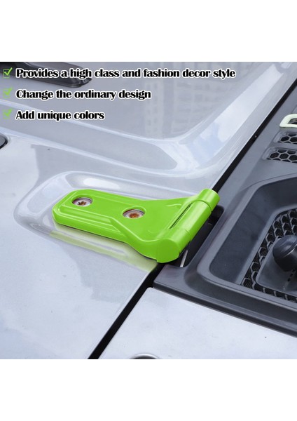 Motor Kaputu Menteşe Ayar Kapağı Dış Aksesuar Dekorasyon 2018-2021 Jeep Wrangler Jl Jlu Gladiator Jt (Yeşil) (Yurt Dışından) indirimleri