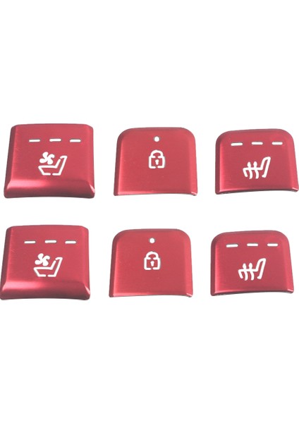 Araba Alüminyum Alaşımlı Koltuk Isıtma Düğmesi Sticker Trim Kia Carnival Ka4 2021 2022 Kırmızı (Yurt Dışından)