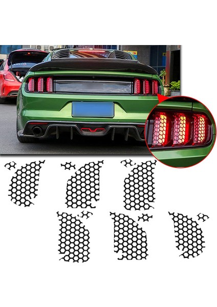 Arka Stop Lambası Bal Peteği Trim Çıkartmaları Dekorasyon Ford Mustang 2018-2020 Araba Aksesuarları (Yurt Dışından) fiyatları