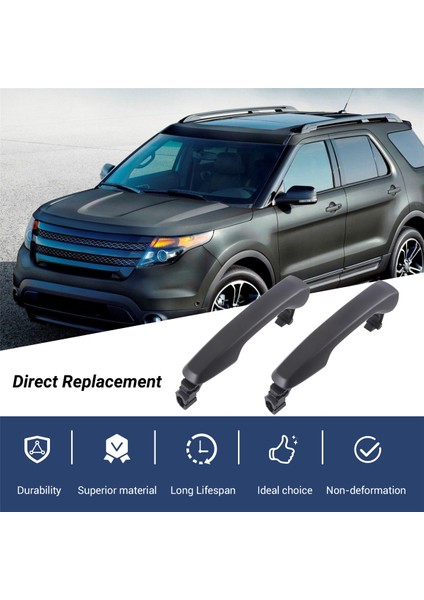 Ford Explorer Edge 2011-2014 Için Araba Ön Sol Sağ Dış Kapı Kolu Kapaklı Dış Kapı Çekme Kolu Lhd (Yurt Dışından)
