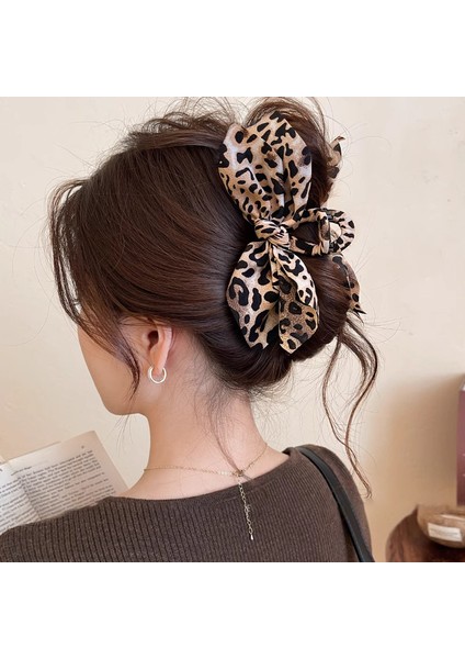 Blingbling1 Leopar Baskı Yay Grip Klipleri Büyük Köpekbalığı Klipleri Saç Aksesuarları (Yurt Dışından) modelleri