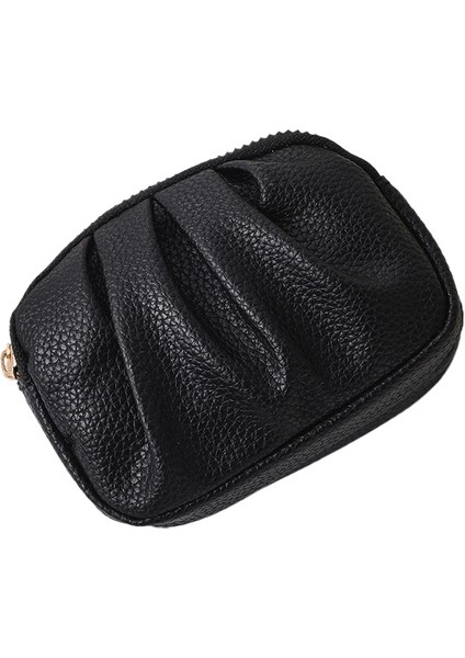 Blingbling1 Küçük Cüzdan Para Cüzdanı Pu Çok Fonksiyonlu Pliseli Stil Çift Fermuarlı Madeni Para Çantası (Yurt Dışından)