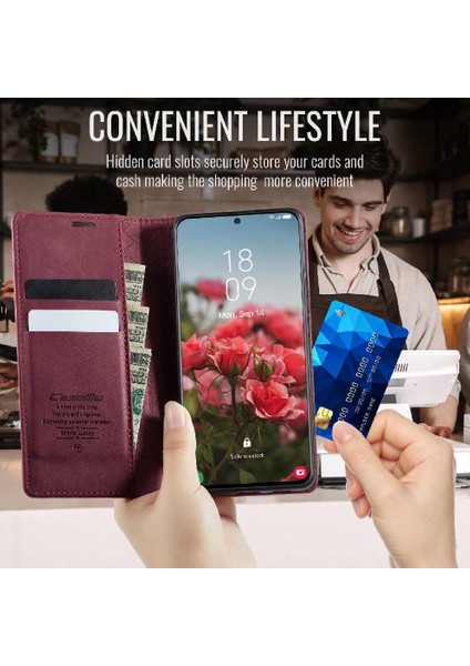 Galaxy S21 Plus Darbeye Dayanıklı Kickstand Için Retro Deri Cüzdan Kılıf (Yurt Dışından) fiyatları
