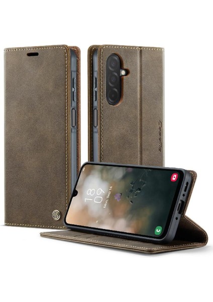 Galaxy A26 Rfid Engelleme Darbeye Için Retro Deri Cüzdan Kılıf (Yurt Dışından)