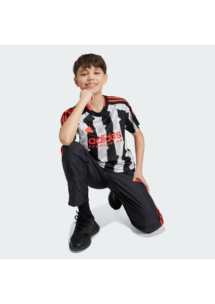 Çizgili Siyah - Beyaz Kadın T-Shirt IW0909-J Hot Tee modelleri