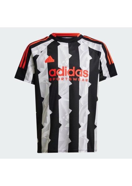 Çizgili Siyah - Beyaz Kadın T-Shirt IW0909-J Hot Tee fırsatları