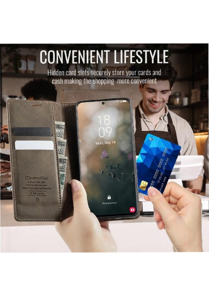 Retro Deri Cüzdan Kılıf IPhone 15 Artı Ayarlanabilir Kickstand Rfıd (Yurt Dışından) modelleri