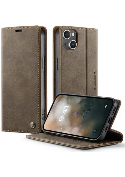 Retro Deri Cüzdan Kılıf IPhone 15 Artı Ayarlanabilir Kickstand Rfıd (Yurt Dışından) fırsatları