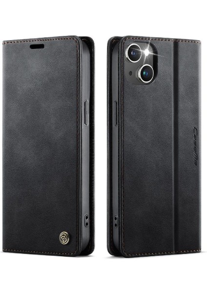 Retro Deri Cüzdan Kılıf IPhone 15 Artı Ayarlanabilir Kickstand Rfıd (Yurt Dışından)