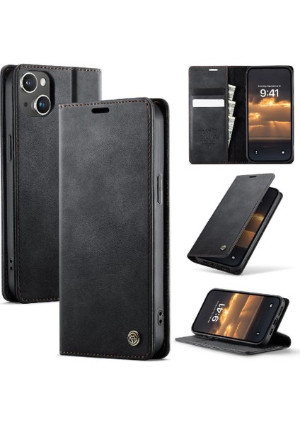 Retro Deri Cüzdan Kılıf IPhone 15 Artı Ayarlanabilir Kickstand Rfıd (Yurt Dışından) fırsatları