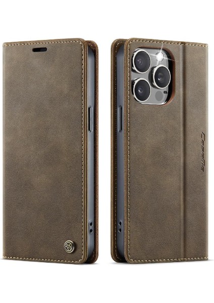 IPhone 13 Pro Ayarlanabilir Kickstand Rfıd Için Retro Deri Cüzdan Kılıf (Yurt Dışından)