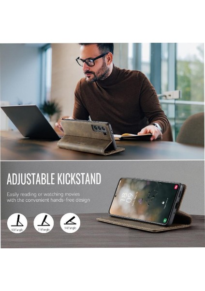 IPhone 15 Pro Ayarlanabilir Kickstand Rfıd Için Retro Deri Cüzdan Kılıf (Yurt Dışından) fiyatları