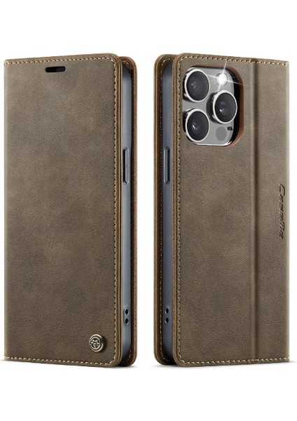 IPhone 15 Pro Ayarlanabilir Kickstand Rfıd Için Retro Deri Cüzdan Kılıf (Yurt Dışından) modelleri