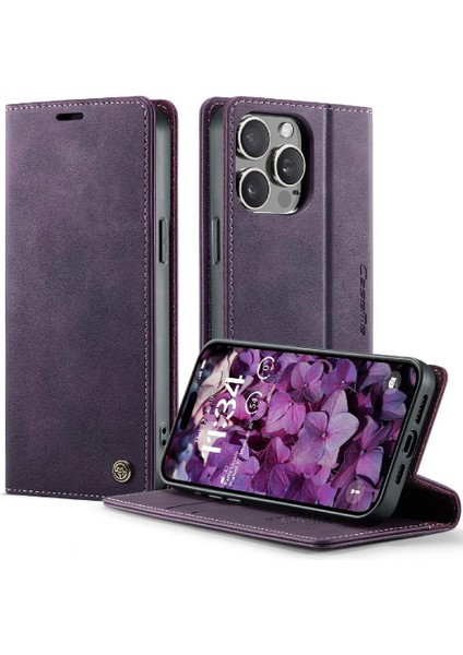 IPhone 15 Pro Ayarlanabilir Kickstand Rfıd Için Retro Deri Cüzdan Kılıf (Yurt Dışından)