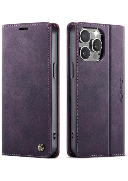 IPhone 15 Pro Ayarlanabilir Kickstand Rfıd Için Retro Deri Cüzdan Kılıf (Yurt Dışından) modelleri