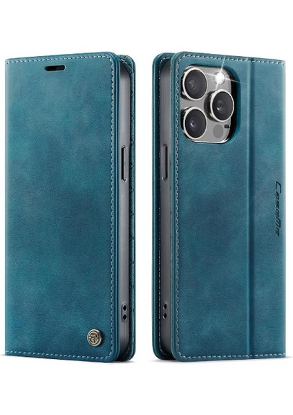 IPhone 15 Pro Ayarlanabilir Kickstand Rfıd Için Retro Deri Cüzdan Kılıf (Yurt Dışından)