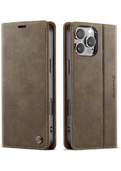 IPhone 16 Pro Ayarlanabilir Kickstand Rfıd Için Retro Deri Cüzdan Kılıf (Yurt Dışından) fırsatları