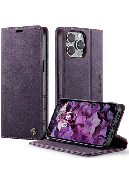 IPhone 16 Pro Ayarlanabilir Kickstand Rfıd Için Retro Deri Cüzdan Kılıf (Yurt Dışından) modelleri